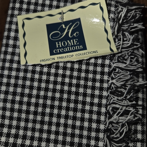 Black and White Checkered Fringe Scarf by Home Creations - Picture 2 of 3